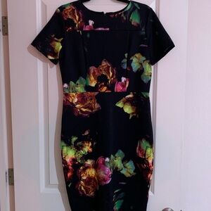 Alexia Admor Black Dress with Vibrant Floral Design